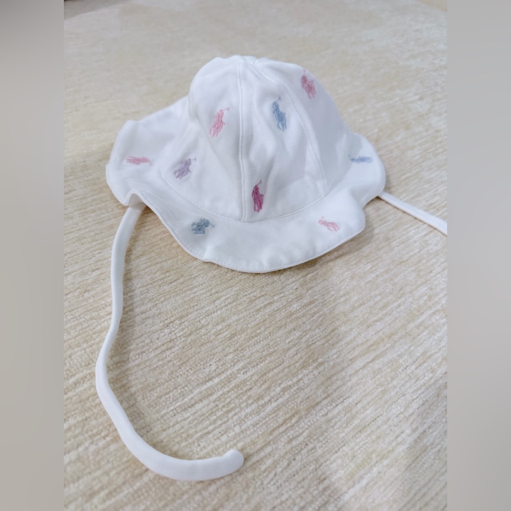 Ralph Lauren Baby Hat with Pink and Blue Embroidery